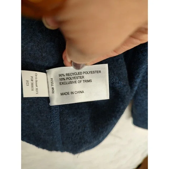 Orvis Men's Heathered Blue Fleece Quarter Zip Pullover Sweater XL - Picture 7 of 8